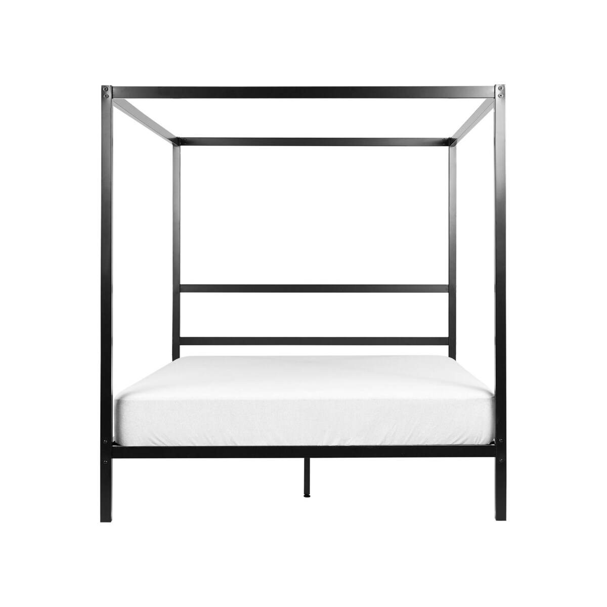 Łóżko metalowe z baldachimem 160 x 200 cm czarne LESTARDS