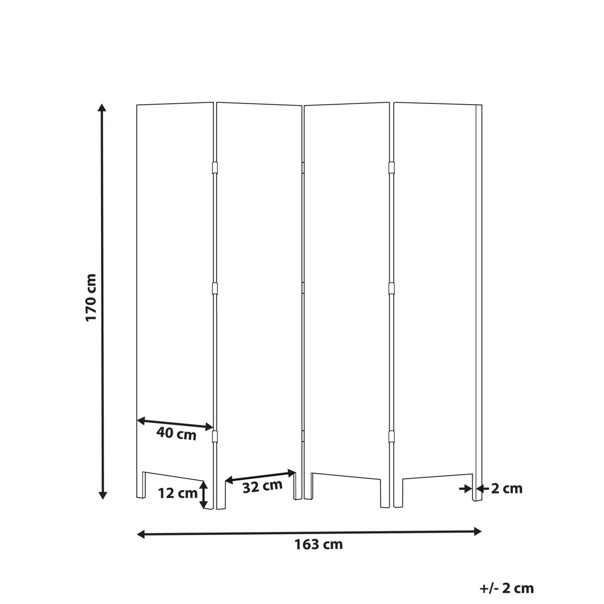 4-panelowy składany parawan pokojowy drewniany 170 x 163 cm ciemnobrązowy AVENES