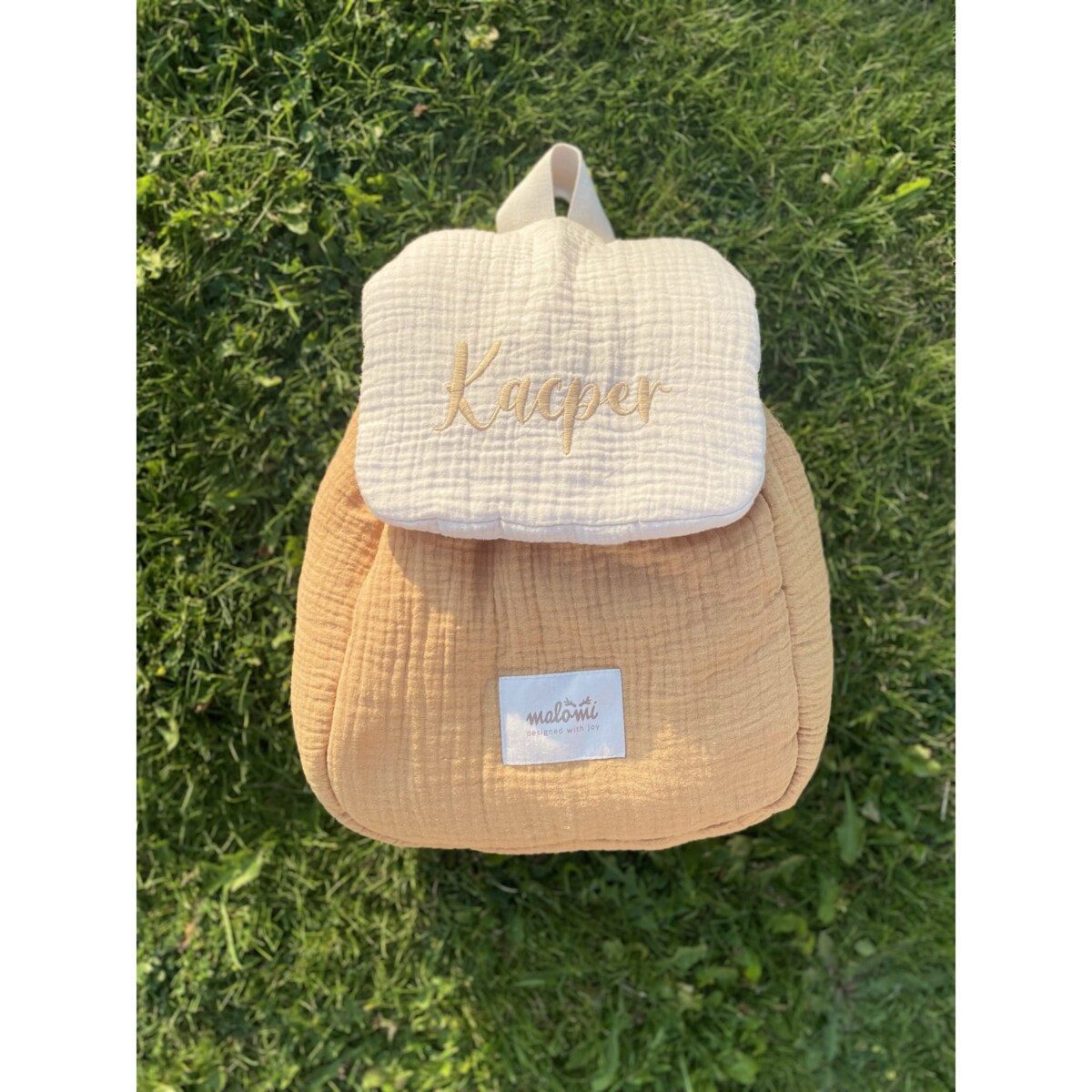 Plecak muślinowy camel