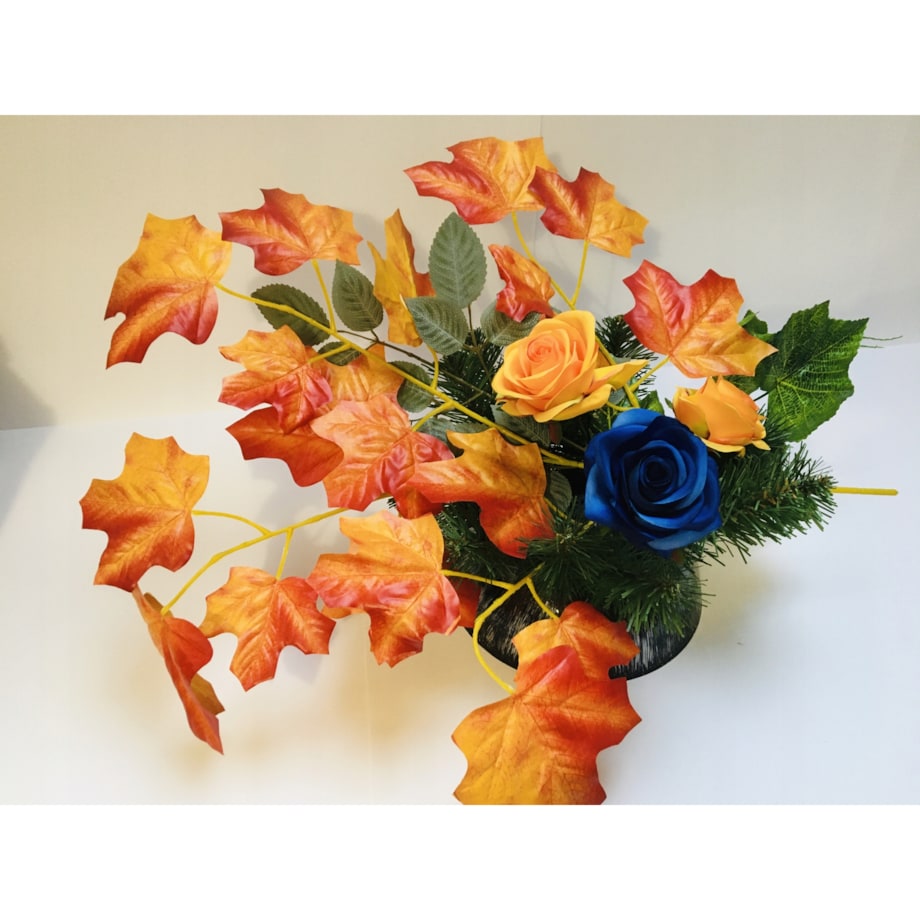 POMARAŃCZOWE jesienne liście gałązka dodatek do stroika wiązanki święta