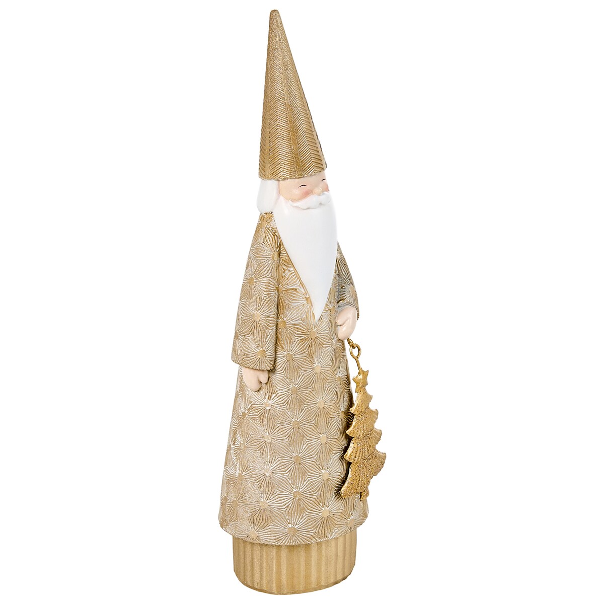 Zestaw 3 dekoracji świątecznych TENNILA 23/31/32 cm Mikołaj Złoty