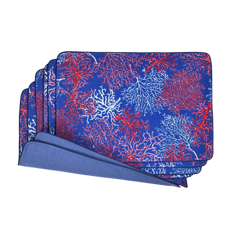 Dwustronne podkładki z motywem morskim Seaweed & Royal Blue – komplet 6 szt.
