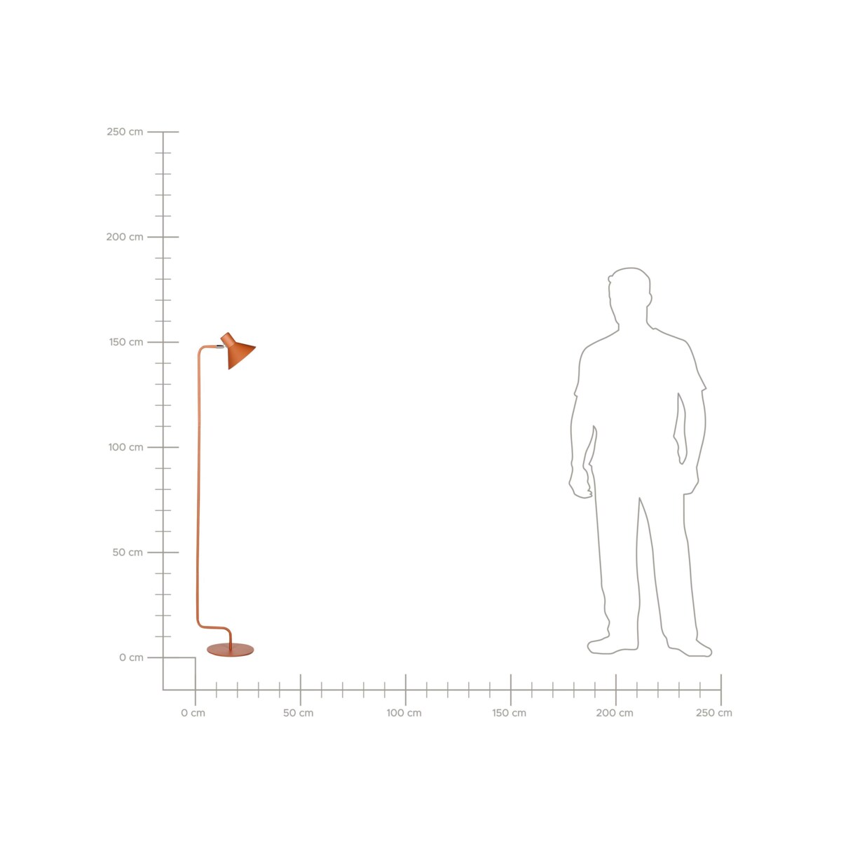 Lampa podłogowa regulowana metalowa pomarańczowa RIMAVA