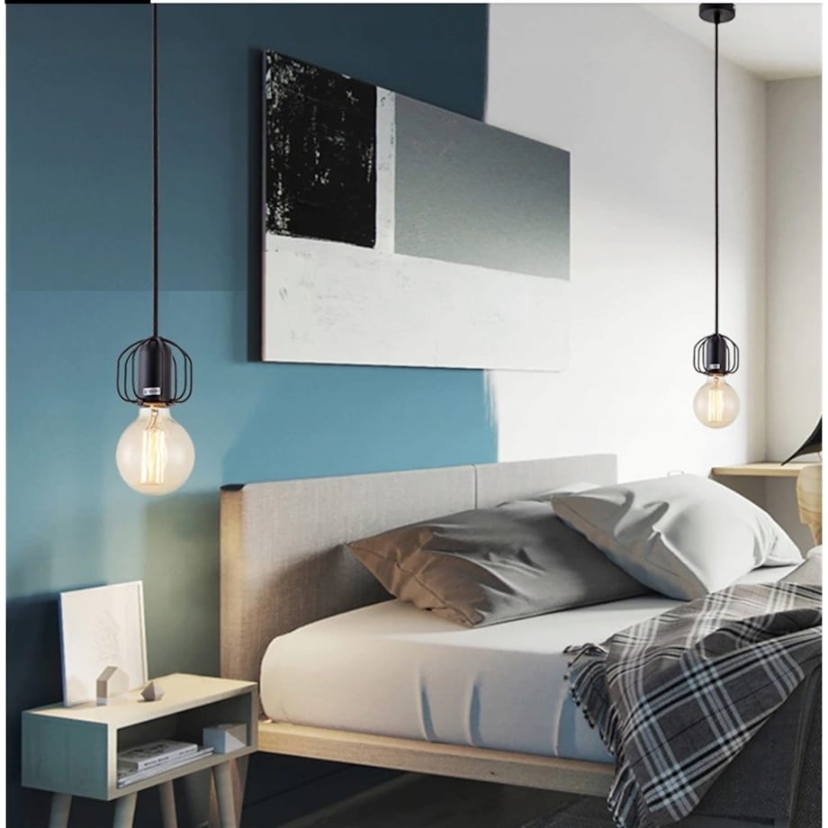 Lampa Sufitowa Wisząca Srebrna W Stylu Loft Chrom