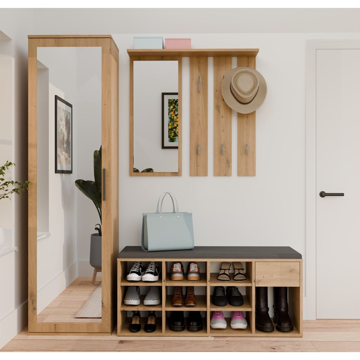 Szafka Na Obuwie Buty Otwarta TALLIN DĄB ARTISAN Do Przedpokoju