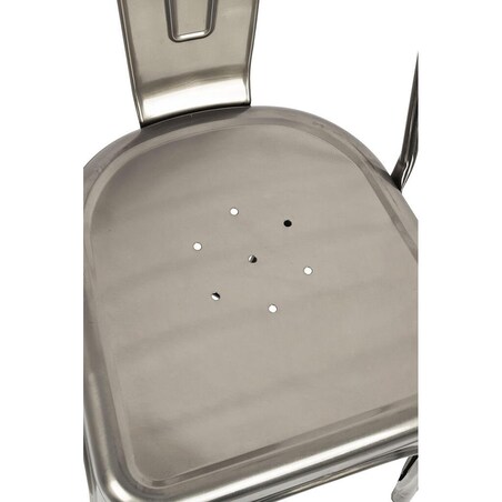 Nowoczesne krzesło srebrne Tower z lakierowanego metalu