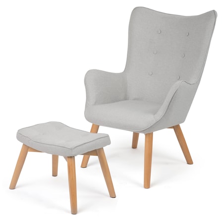 Fotel USZAK z podnóżkiem i poduszką Sofotel szary