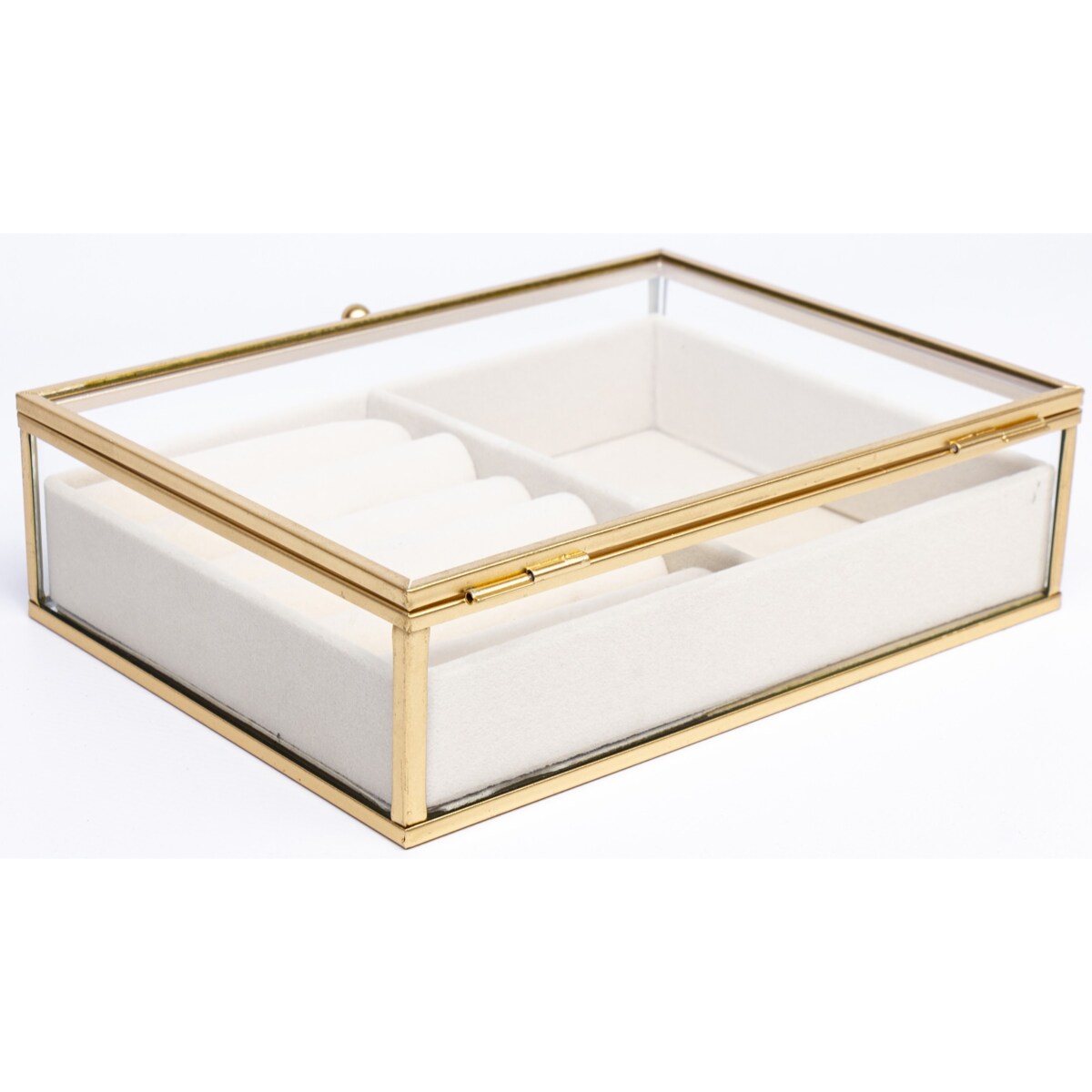 Szkatułka na biżuterię szklana przeźroczysta 20x16x6 cm GIOIELLI