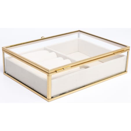 Szkatułka na biżuterię szklana przeźroczysta 20x16x6 cm GIOIELLI