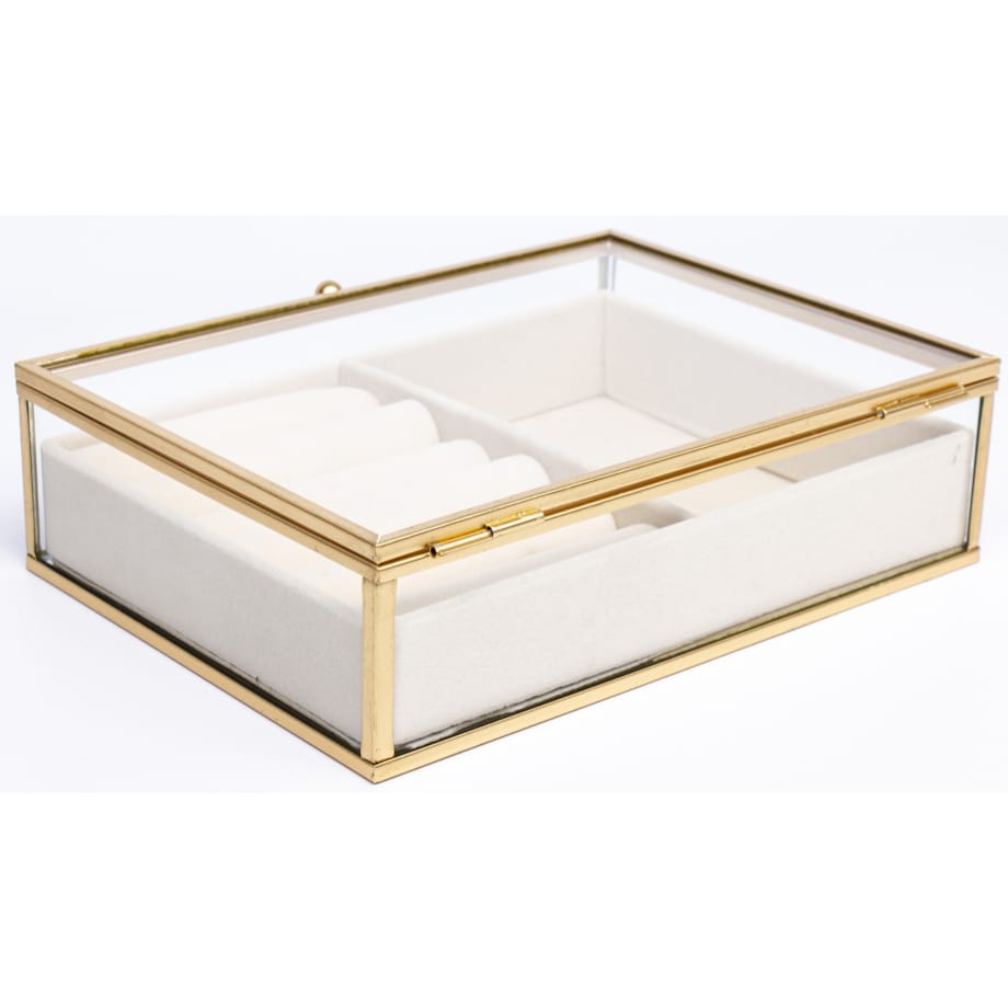Szkatułka na biżuterię szklana przeźroczysta 20x16x6 cm GIOIELLI