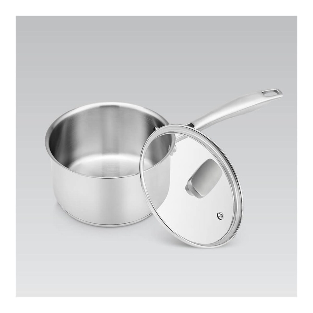Rondel stalowy z pokrywką na indukcję gaz 16cm 1.7L MAESTRO