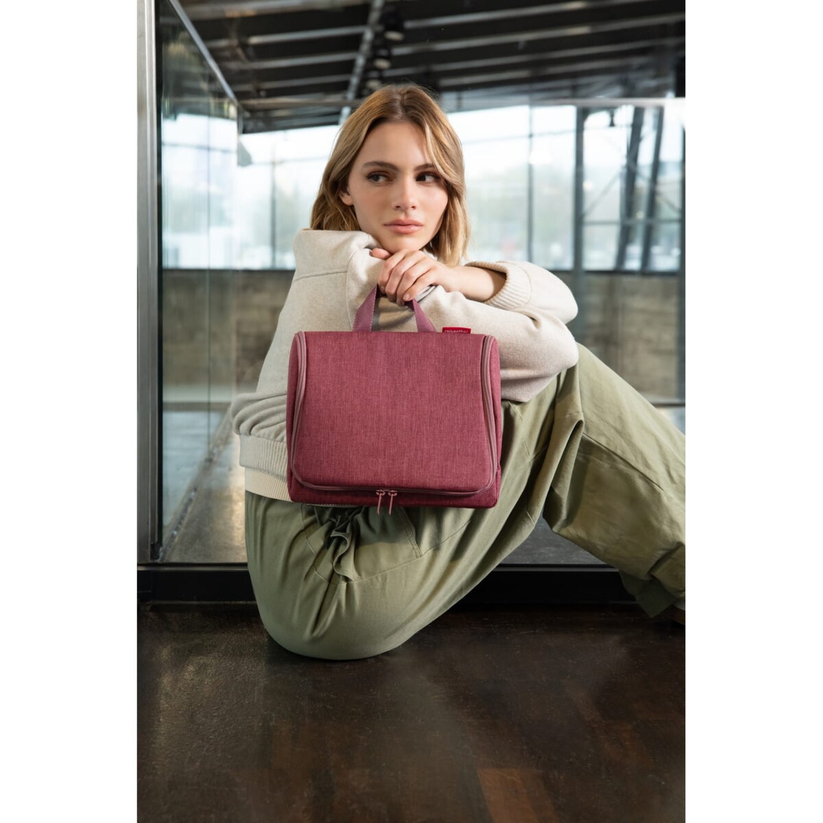 Kosmetyczka TOILETBAG XL, twist maroon