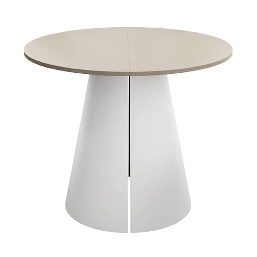 Okrągły stół rozkładany LAVA, średnica 120cm, biały / kaszmir mat