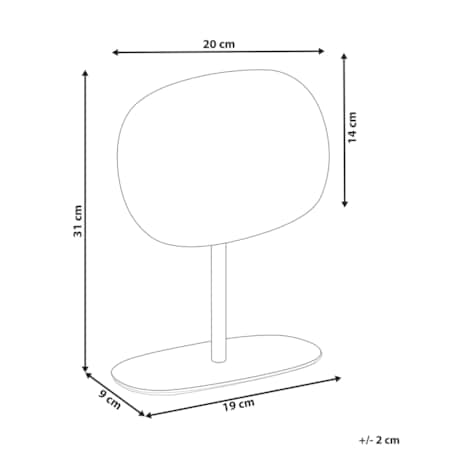 Lusterko kosmetyczne 20 x 14 cm złote CHARENTE