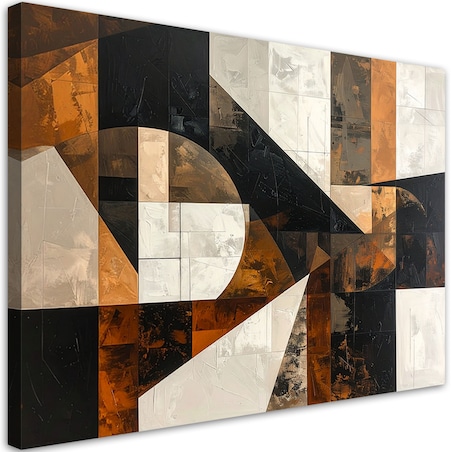 Obraz do salonu sypialni biura loftu, Geometryczna abstrakcja tekstura brązowy