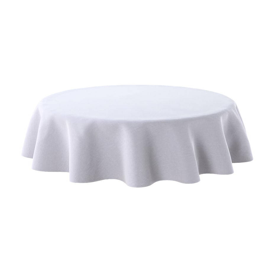 Obrus okrągły 130 x 130 cm srebrzysty szary