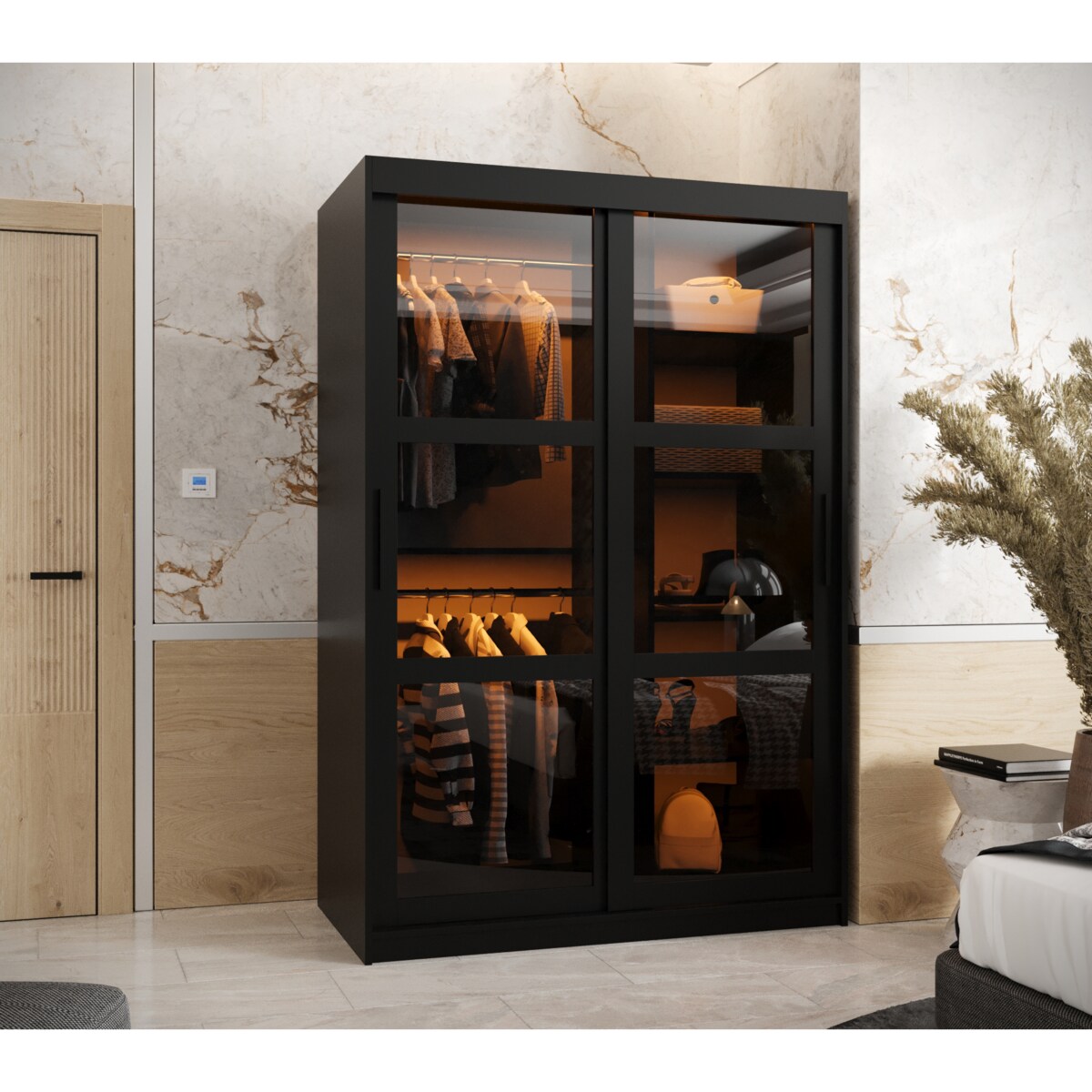 Szafa przesuwna Garderoba DOME 120 czarny
