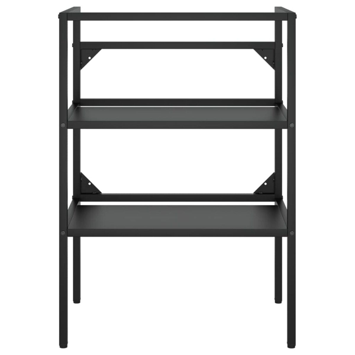 vidaXL Stelaż z wbudowaną umywalką, czarny, żelazny