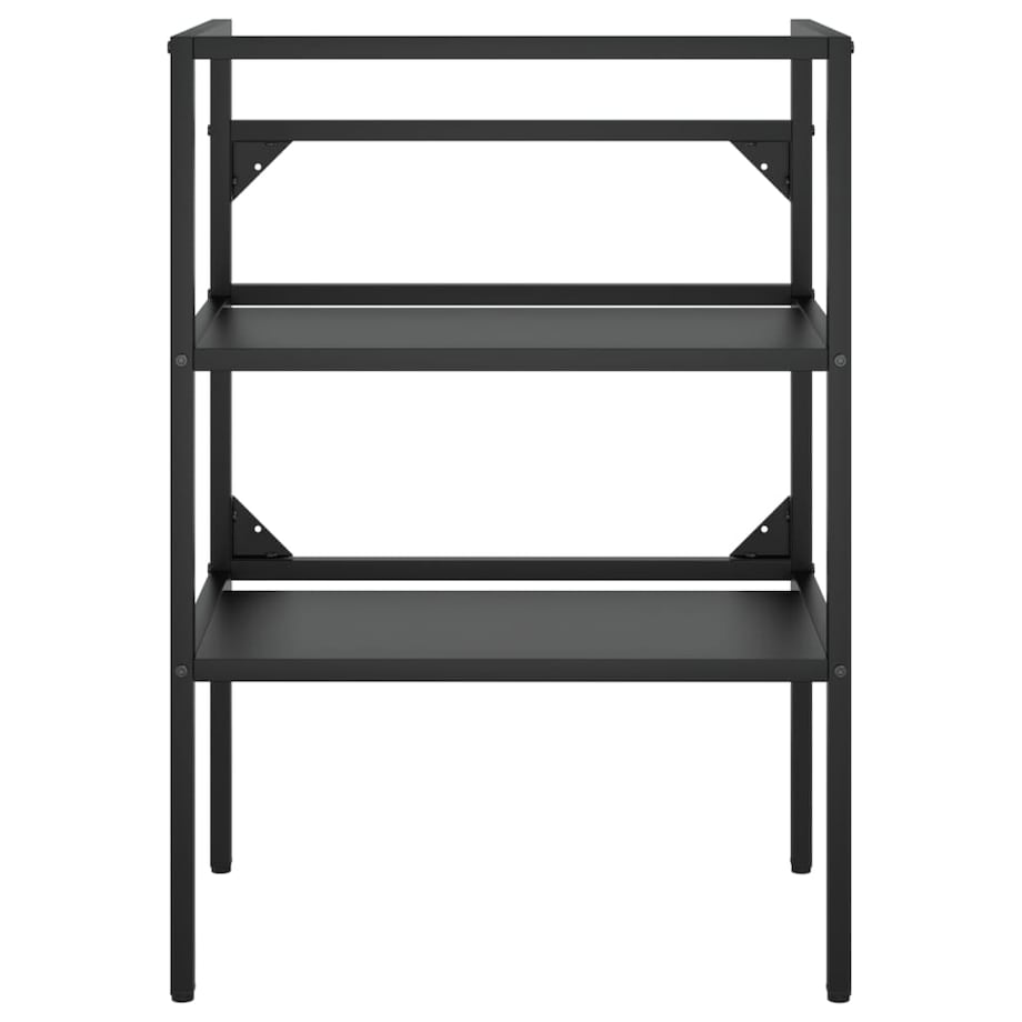 vidaXL Stelaż z wbudowaną umywalką, czarny, żelazny