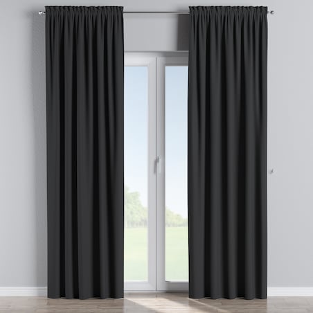 Zasłona na kanale z grzywką 1 szt. 130x260 czarny