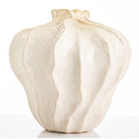Wazon ceramiczny 20,5x20x20 cm PIEGA beżowy