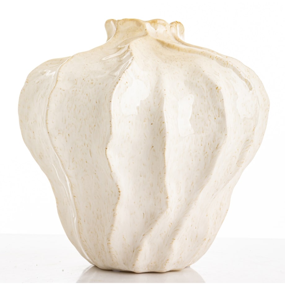 Wazon ceramiczny 20,5x20x20 cm PIEGA beżowy