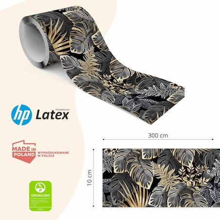 Samoprzylepny Pasek Ozdobny LIŚCIE Tropikalne Abstrakcja Styl Glamour