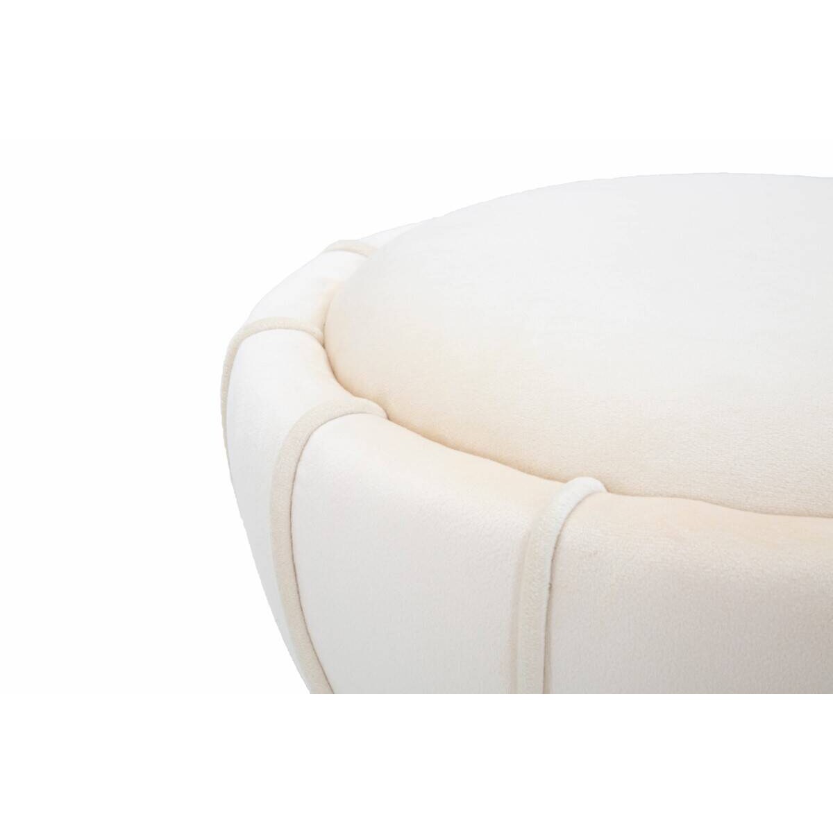 Stołek welurowy ze złotym detalem, Ø 40 cm