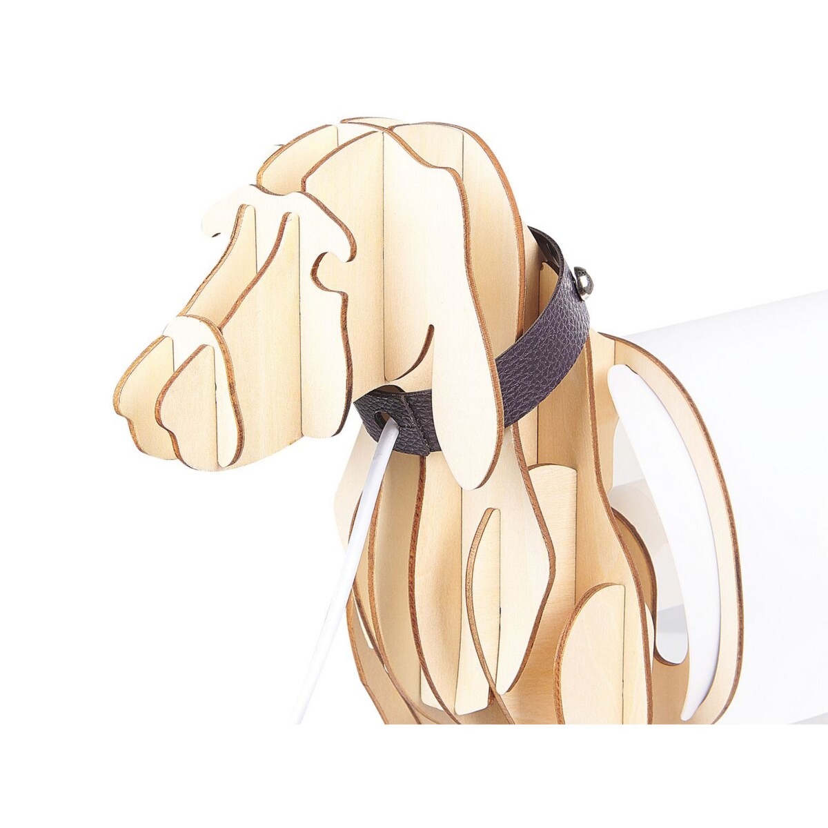 Lampa stołowa pies jasne drewno LOUBIERE