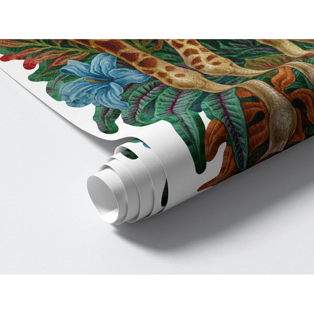 Zestaw naklejek na ścianę, Dzikie zwierzęta roślinność, 130cm