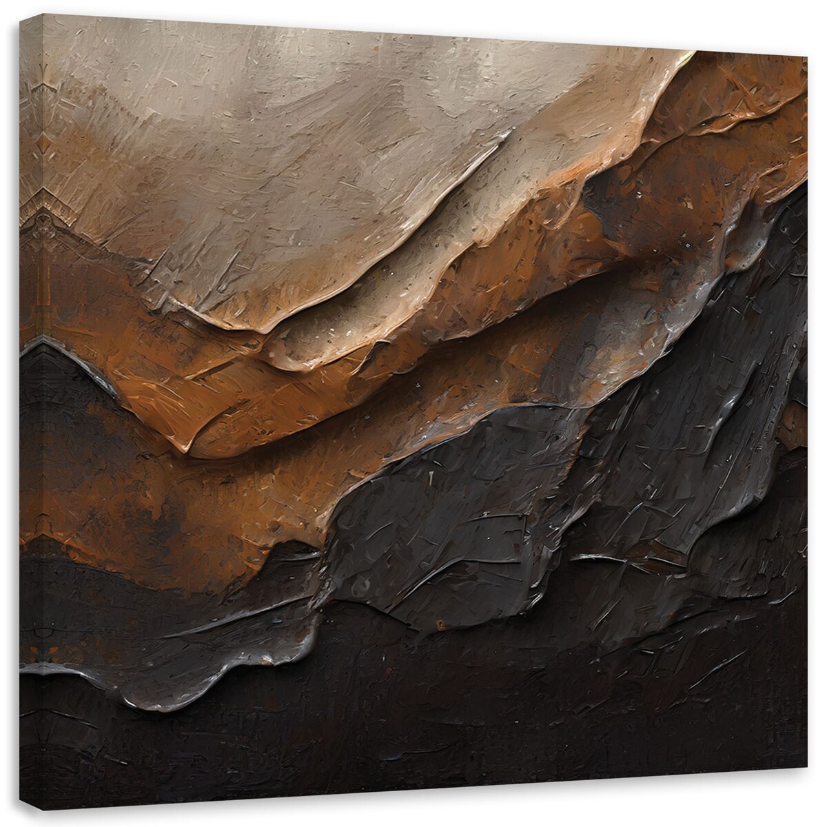 Obraz, Abstrakcja tekstura brązowa 3D 60x60cm