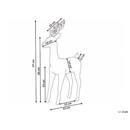 Dekoracja świąteczna LED GRINDAVIK 97 cm Renifer Naturalny