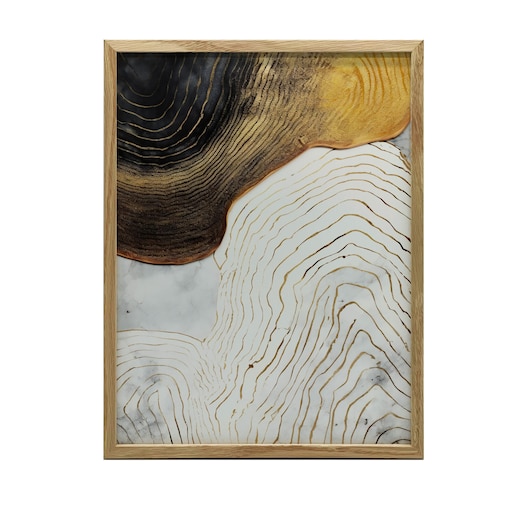 Złota Elegancja, 40x50 cm, rama drewniana jasny dąb, papier matowy 230 gsm