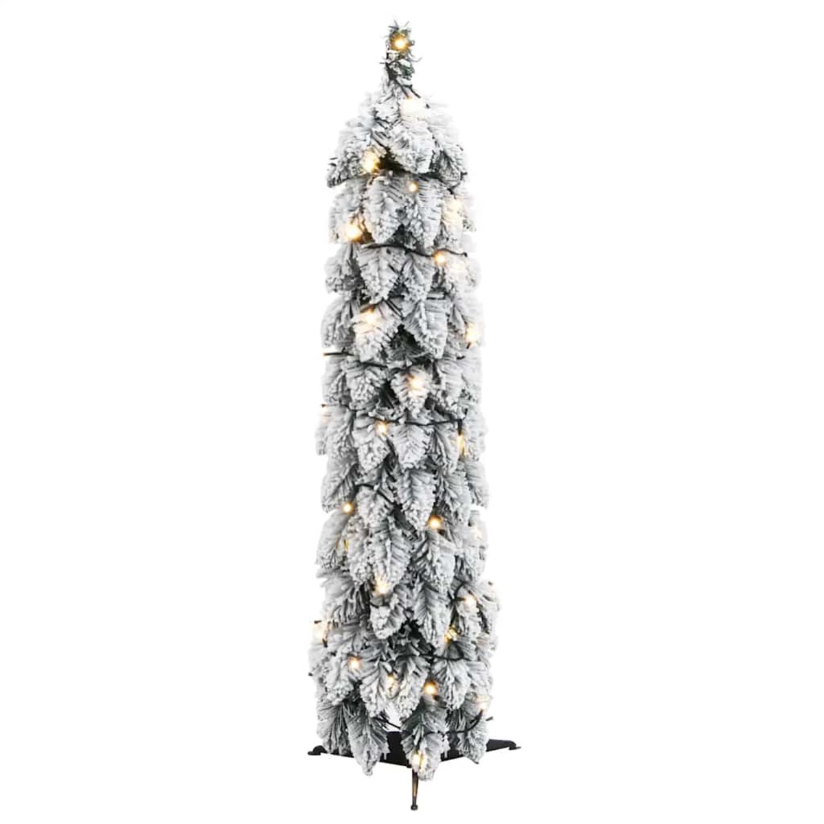 vidaXL Sztuczna choinka z 45 lampkami LED, ośnieżona, 90 cm