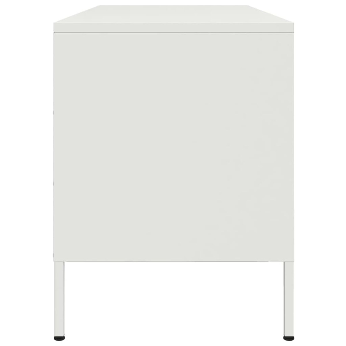 vidaXL Szafka pod telewizor, biała, 100,5x39x50,5 cm, stalowa