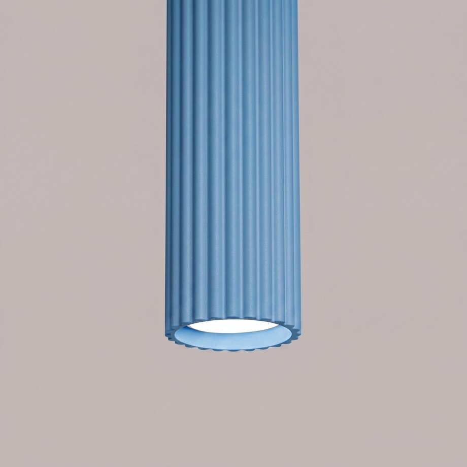 Lampa wisząca KARBON 1 błękitna