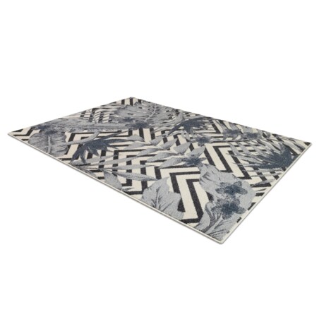 Dywan HEOS 78540 krem / niebieski LIŚCIE 190x270 cm