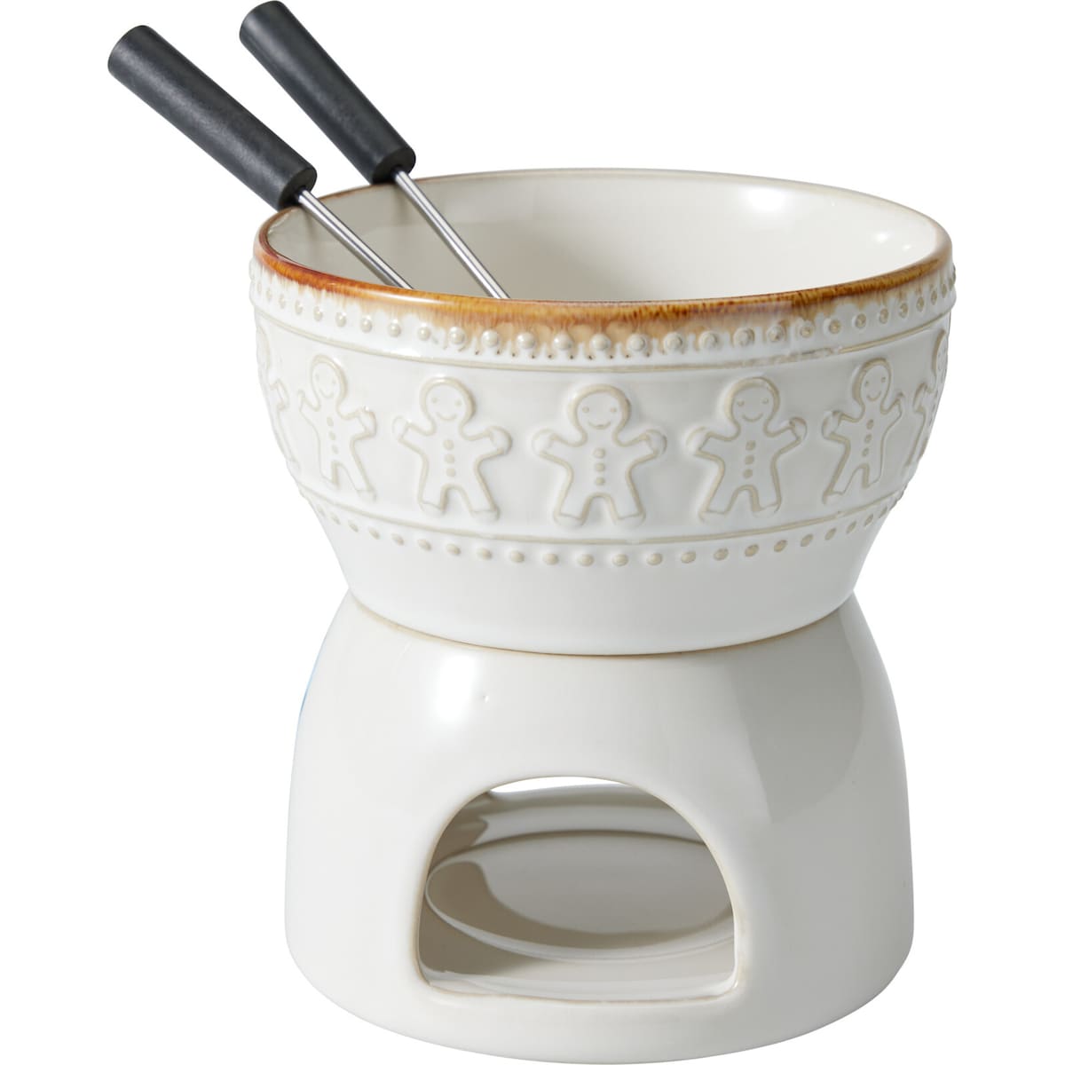 Zestaw do fondue czekoladowego ceramiczny, 4 elementy, 12 x 12 x 18 cm