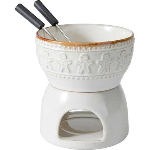 Zestaw do fondue czekoladowego ceramiczny, 4 elementy, 12 x 12 x 18 cm