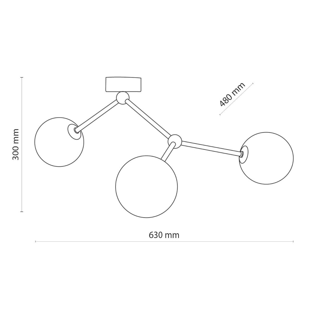 Potrójna molekułowa lampa sufitowa Fairy 6471 TK Lighting kule złota