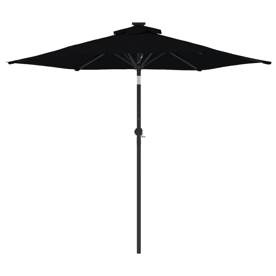 vidaXL Parasol ogrodowy na stalowym słupku, czarny, 225x225x212 cm