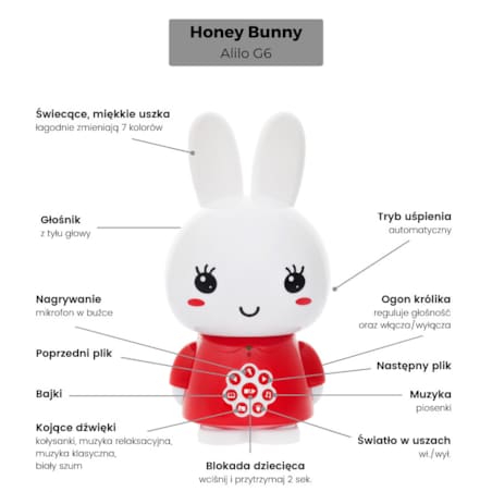 Króliczek Honey Bunny G6 - fioletowy Alilo