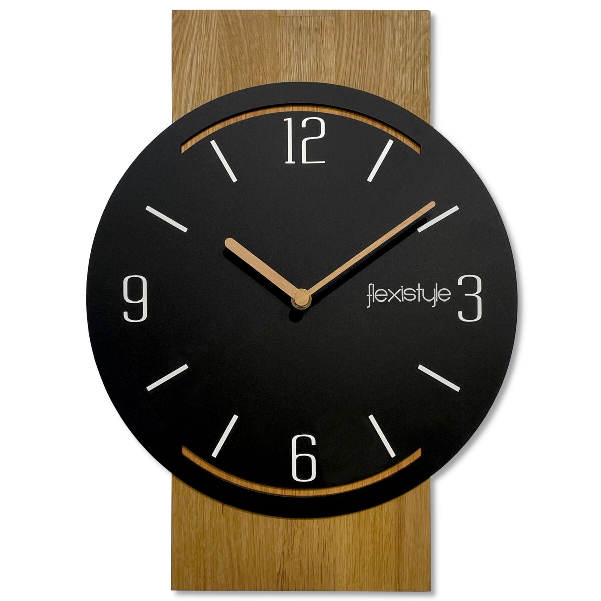 Drewniany zegar ścienny Geometric 40cm czarny