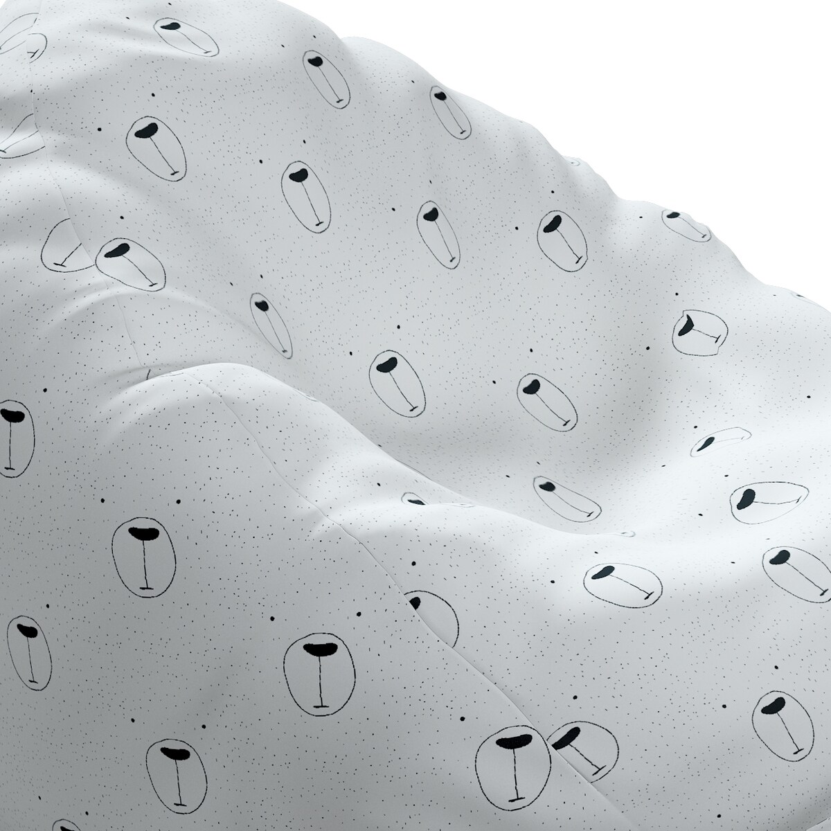 Worek do siedzenia Bowli, ecru-czarny, Ø60 x 105 cm, Magic Collection