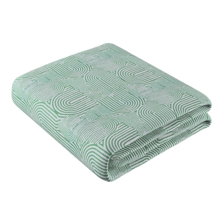 Pled narzuta 220x260cm 220x260 miętowe łuki na kremowym tle