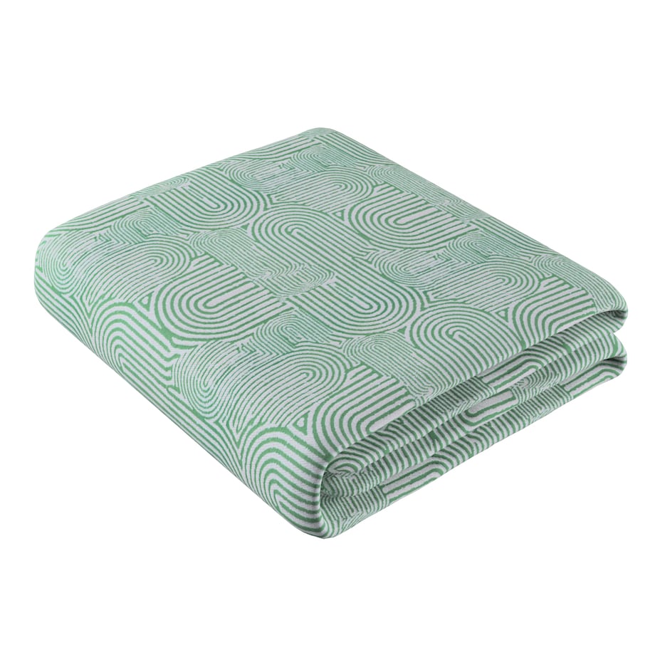 Pled narzuta 220x260cm 220x260 miętowe łuki na kremowym tle