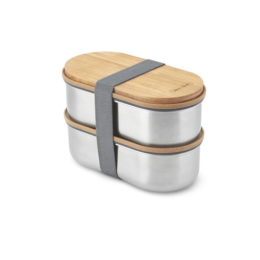 Zestaw 2 lunchboxów stalowych, 18.5 x 9.7 x 12 cm, Black Blum