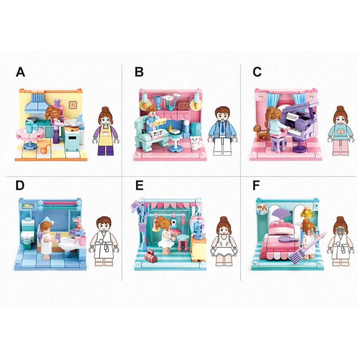 POKÓJ MUZYCZNY - mini pokoik klocki - Sluban - 111 elementów