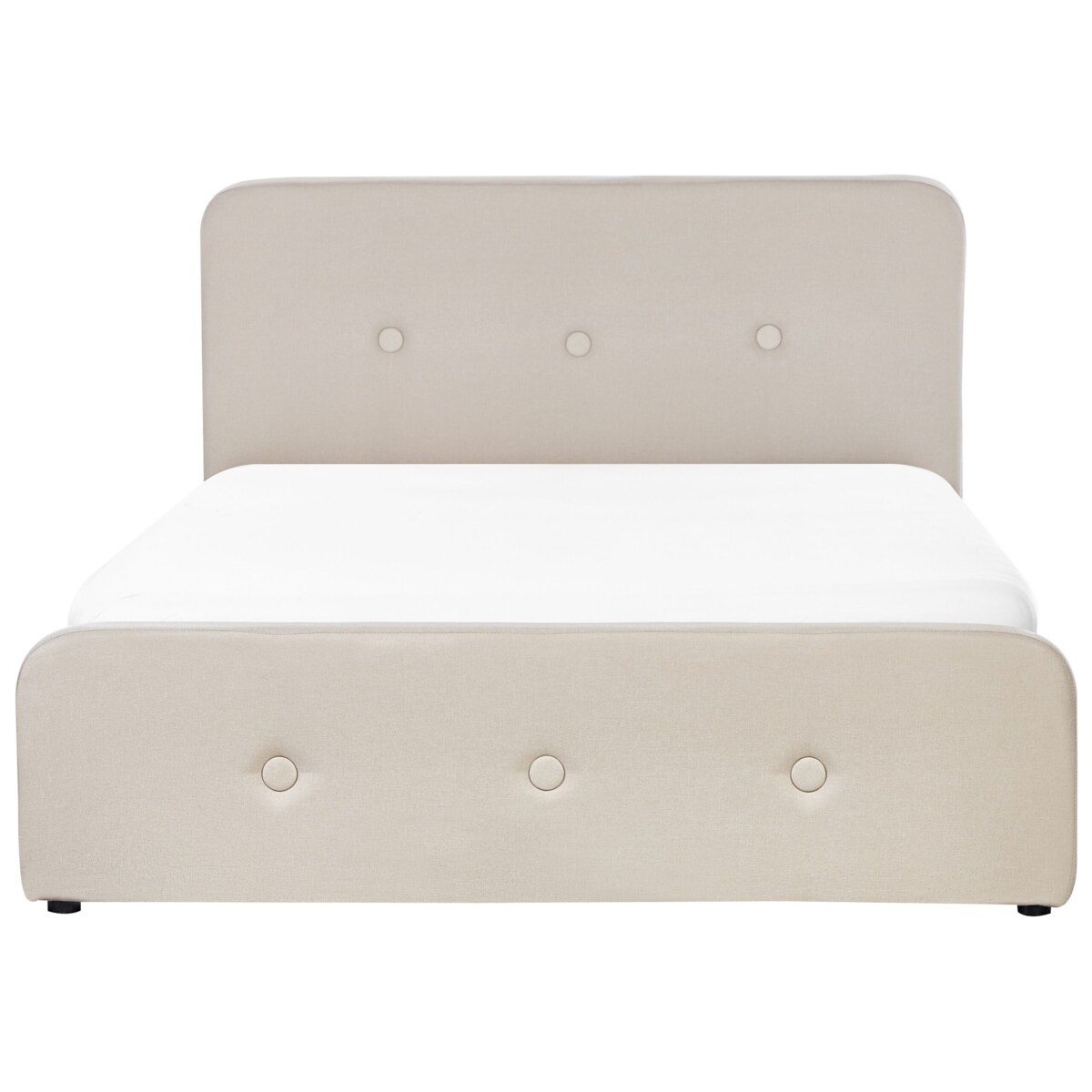 Łóżko z pojemnikiem tapicerowane 140 x 200 cm beżowe RENNES