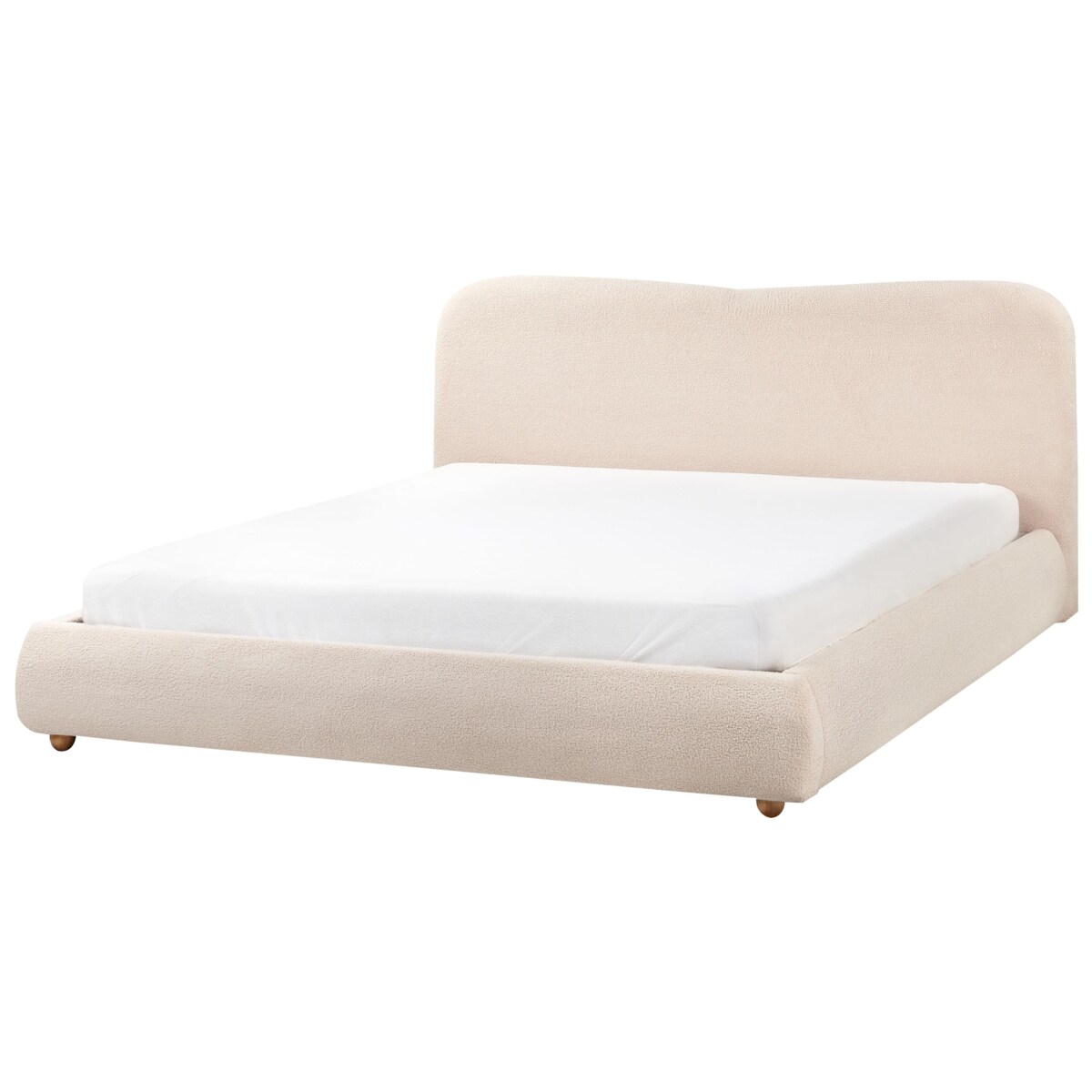 Łóżko z pojemnikiem Boucle BLAGNAC 180 x 200 cm Jasnobeżowy